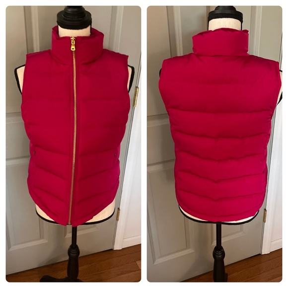 Talbots Petites Duck Down Puffer Vest Size XS Petite in Magenta - Picture 1 of 6